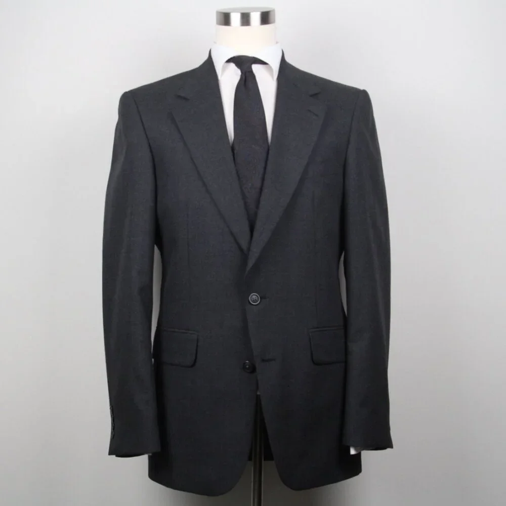 Stafford Mens 2-pc Suit Blazer‎ Jacket 40L Pants Size 30Wx31L Grey Solid E081155